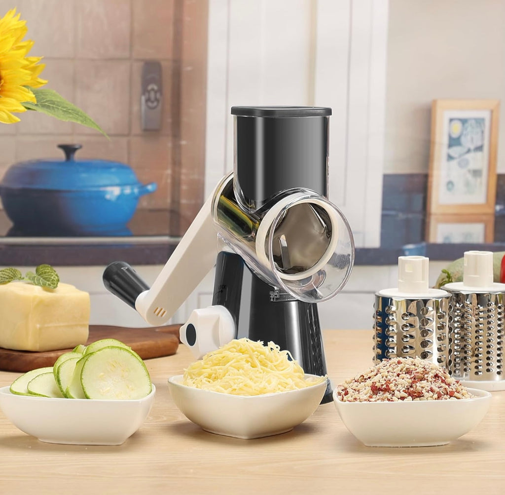 Rotary Cheese Grater and Vegetable Slicer